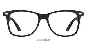 Black Wayfarer Full Rim Unisex Eyeglasses by Vincent Chase VC-122034