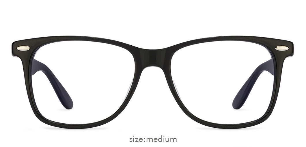 Black Wayfarer Full Rim Unisex Eyeglasses by Vincent Chase VC-122034
