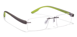 Grey Rectangle Rimless Unisex Eyeglasses by Lenskart Air Online-114677