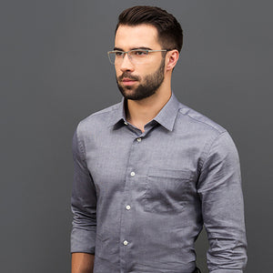 Silver Rectangle Half Rim Unisex Eyeglasses by Vincent Chase Online-120089