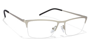 Silver Rectangle Half Rim Unisex Eyeglasses by Vincent Chase Online-120089