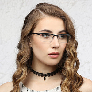 Blue Rectangle Half Rim Unisex Eyeglasses by Vincent Chase Online-116187