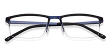 Load image into Gallery viewer, Blue Rectangle Half Rim Unisex Eyeglasses by Vincent Chase Online-116187