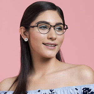 Black Cat Eye Full Rim Women Eyeglasses by Vincent Chase VC-116196