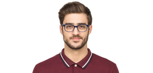 Blue Rectangle Full Rim Unisex Eyeglasses by Vincent Chase Online-120363