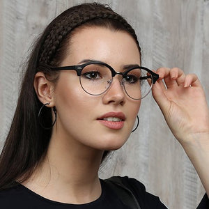 Black Clubmaster Full Rim Unisex Eyeglasses by Vincent Chase Online-116457