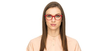 Load image into Gallery viewer, Red Cat Eye Full Rim Women Eyeglasses by Vincent Chase Online-121701