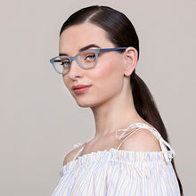 Load image into Gallery viewer, Blue Cat Eye Full Rim Women Eyeglasses by Vincent Chase Online-121707