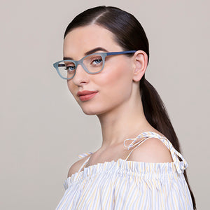 Blue Cat Eye Full Rim Women Eyeglasses by Vincent Chase Online-121707