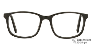 Black Rectangle Full Rim Unisex Eyeglasses by Vincent Chase Online-141701
