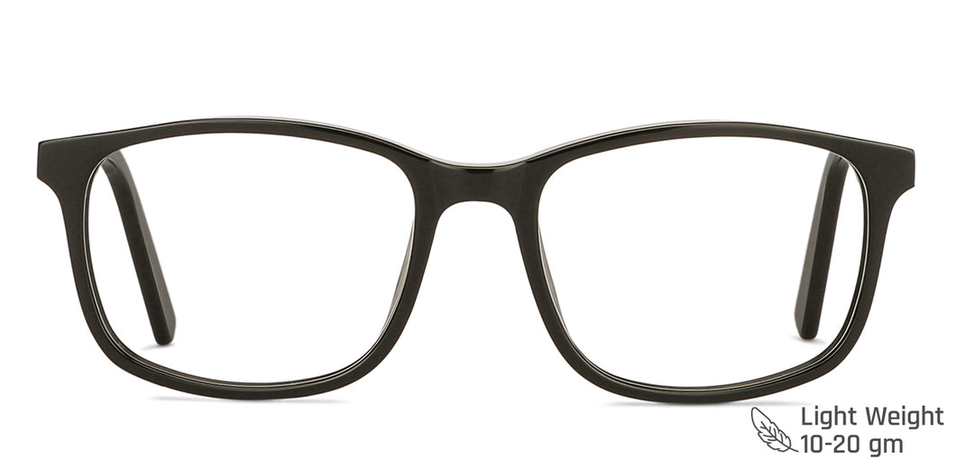 Black Rectangle Full Rim Unisex Eyeglasses by Vincent Chase Online-141701