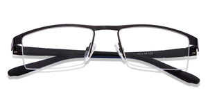 Black Rectangle Half Rim Unisex Eyeglasses by Lenskart Air Online-116763