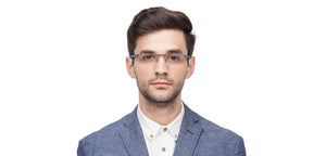 Grey Rectangle Half Rim Unisex Eyeglasses by Lenskart Air Online-120110