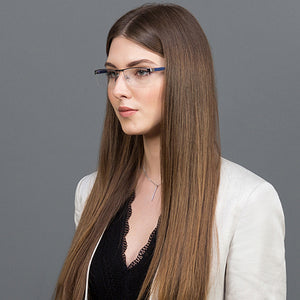 Grey Rectangle Half Rim Unisex Eyeglasses by Lenskart Air Online-120110
