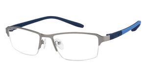 Grey Rectangle Half Rim Unisex Eyeglasses by Lenskart Air Online-120110