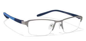 Grey Rectangle Half Rim Unisex Eyeglasses by Lenskart Air Online-120110