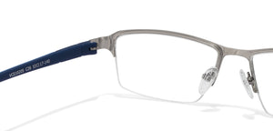 Grey Rectangle Half Rim Unisex Eyeglasses by Lenskart Air Online-120110
