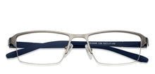 Load image into Gallery viewer, Grey Rectangle Half Rim Unisex Eyeglasses by Lenskart Air Online-120110