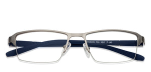 Grey Rectangle Half Rim Unisex Eyeglasses by Lenskart Air Online-120110