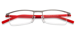Grey Rectangle Half Rim Unisex Eyeglasses by Lenskart Air Online-116788