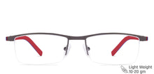 Load image into Gallery viewer, Grey Rectangle Half Rim Unisex Eyeglasses by Lenskart Air Online-116788