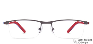 Grey Rectangle Half Rim Unisex Eyeglasses by Lenskart Air Online-116788