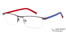 Load image into Gallery viewer, Grey Rectangle Half Rim Unisex Eyeglasses by Lenskart Air Online-116788