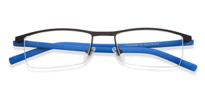 Black Rectangle Half Rim Unisex Eyeglasses by Lenskart Air Online-116790