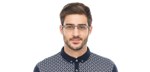 Grey Rectangle Half Rim Unisex Eyeglasses by Lenskart Air Online-116794