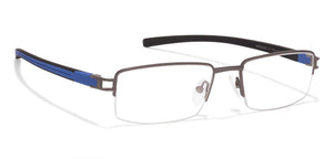 Grey Rectangle Half Rim Unisex Eyeglasses by Lenskart Air Online-116794