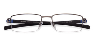 Grey Rectangle Half Rim Unisex Eyeglasses by Lenskart Air Online-116794