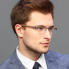 Load image into Gallery viewer, Grey Rectangle Half Rim Unisex Eyeglasses by Lenskart Air Online-116797