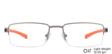Load image into Gallery viewer, Grey Rectangle Half Rim Unisex Eyeglasses by Lenskart Air Online-116797