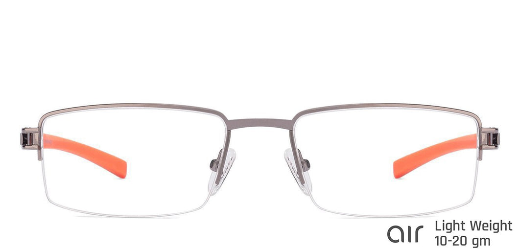 Grey Rectangle Half Rim Unisex Eyeglasses by Lenskart Air Online-116797