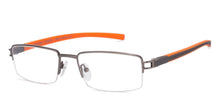 Load image into Gallery viewer, Grey Rectangle Half Rim Unisex Eyeglasses by Lenskart Air Online-116797