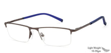 Load image into Gallery viewer, Gunmetal Rectangle Half Rim Unisex Eyeglasses by Vincent Chase VC-120102