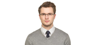 Gunmetal Rectangle Half Rim Unisex Eyeglasses by Vincent Chase VC-120102