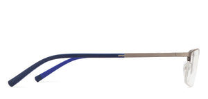 Gunmetal Rectangle Half Rim Unisex Eyeglasses by Vincent Chase VC-120102