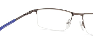 Gunmetal Rectangle Half Rim Unisex Eyeglasses by Vincent Chase VC-120102