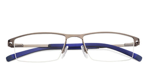 Gunmetal Rectangle Half Rim Unisex Eyeglasses by Vincent Chase VC-120102