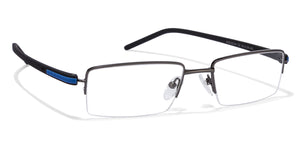 Grey Rectangle Half Rim Unisex Eyeglasses by Lenskart Air Online-116818