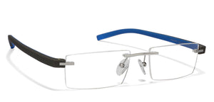 Silver Rectangle Rimless Unisex Eyeglasses by Lenskart Air Online-120137