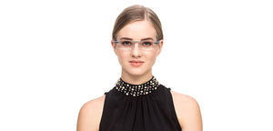 Silver Rectangle Rimless Unisex Eyeglasses by Lenskart Air Online-120137