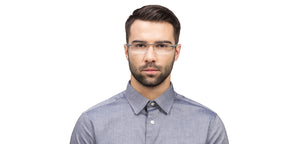 Silver Rectangle Rimless Unisex Eyeglasses by Lenskart Air Online-120137