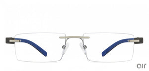 Silver Rectangle Rimless Unisex Eyeglasses by Lenskart Air Online-120137