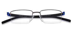 Grey Rectangle Half Rim Unisex Eyeglasses by Lenskart Air Online-116830