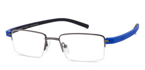 Grey Rectangle Half Rim Unisex Eyeglasses by Lenskart Air Online-116830