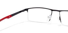Load image into Gallery viewer, Black Rectangle Half Rim Unisex Eyeglasses by Lenskart Air Online-116832