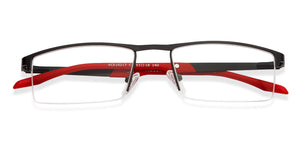 Black Rectangle Half Rim Unisex Eyeglasses by Lenskart Air Online-116832