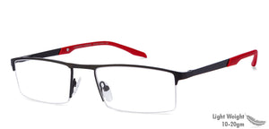 Black Rectangle Half Rim Unisex Eyeglasses by Lenskart Air Online-116832
